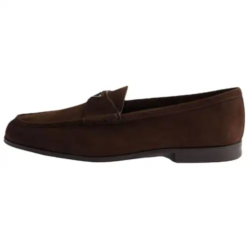 PRADA Calfskin Loafers Men's Brown
