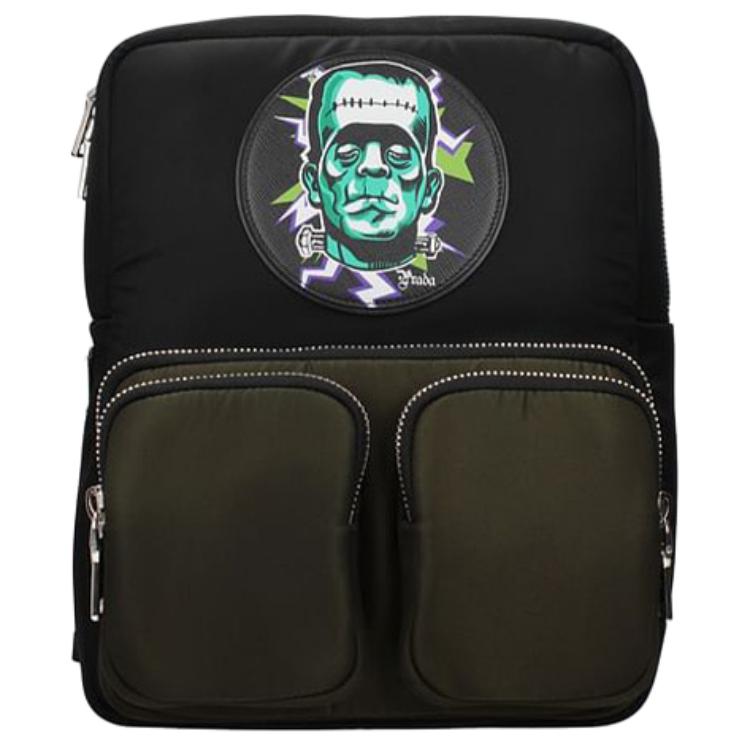 PRADA Zip Closure Leather Backpack Men's Black