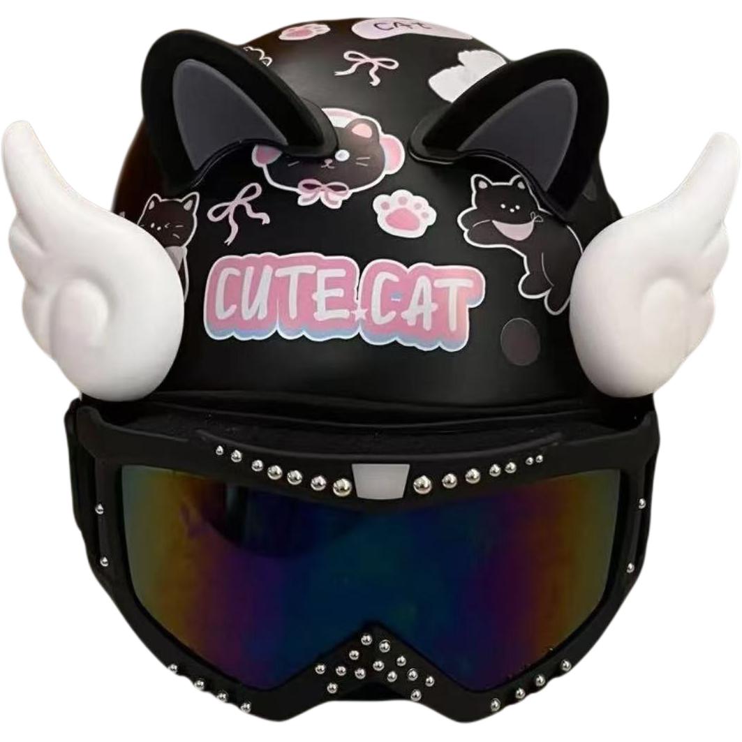 Universal high quality cute electric car, safe half helmet for cycling, protecting glasses