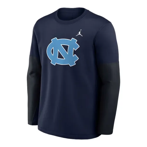 Jordan North Carolina Sideline Coach Men's Jordan Brand Therma FIT College Long Sleeve T Shirt