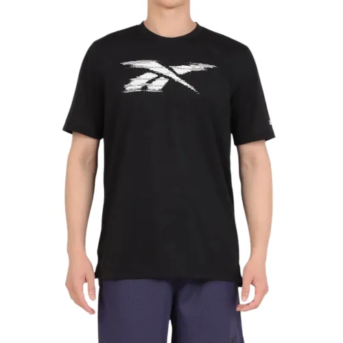 Reebok T Shirts Men's Black Crew Neck Moderate