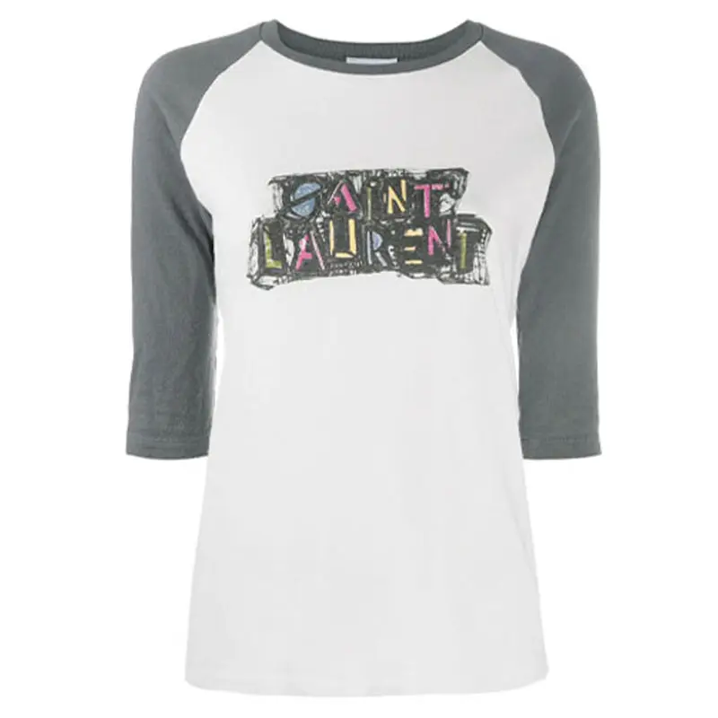 SAINT LAURENT T Shirts Women's White Crew Neck Moderate