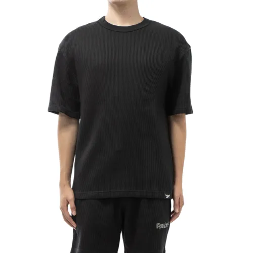 Reebok T Shirts Unisex Black Crew Neck Moderate
