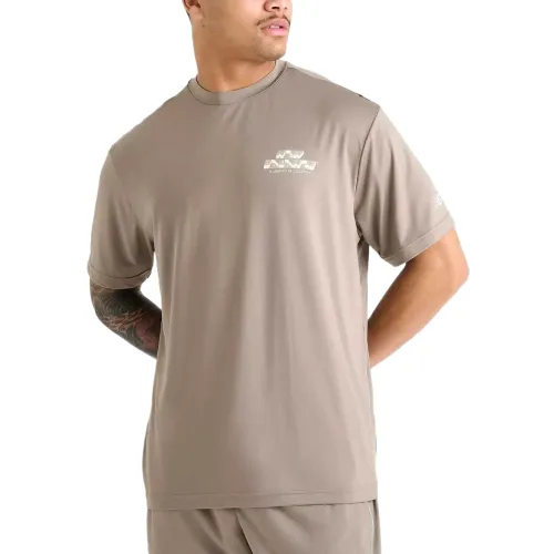 New Balance T Shirts Men's Beige Crew Neck