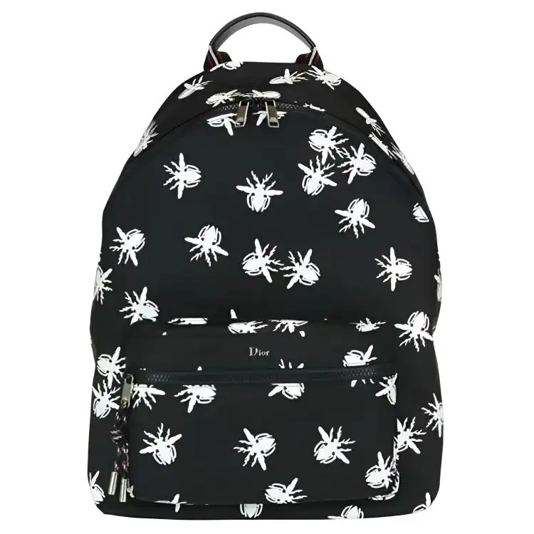 DIOR Nylon Backpack Regular Unisex Black/White