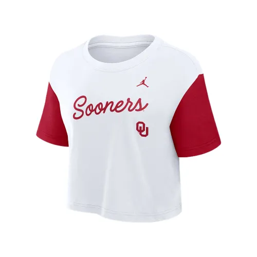 Jordan Oklahoma Script Women's Jordan Brand Dri-FIT College Cropped T-Shirt