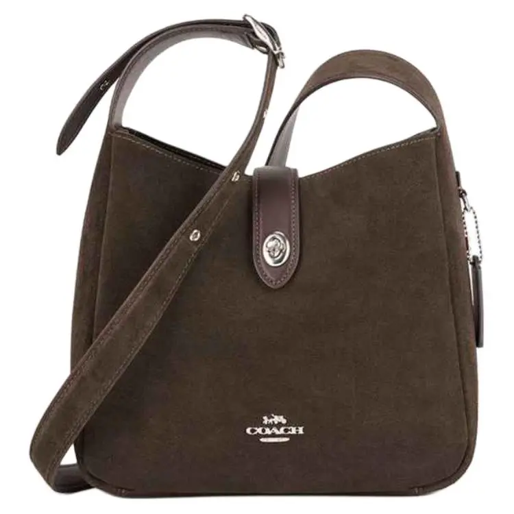 COACH Hadley Cow Leather Crossbody Bags Medium Women's Dark Coffee Color