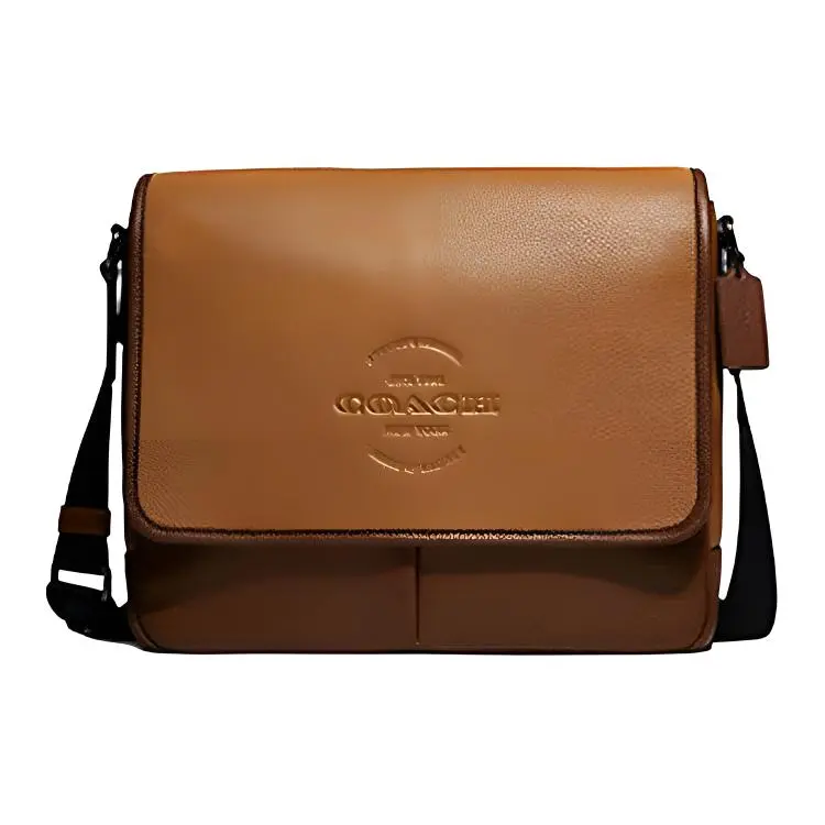 COACH Thompson Refined Pebble Leather Crossbody Bags Large Men's Brown
