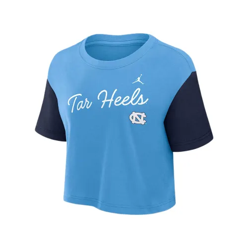 Jordan BRAND T Shirts Women's Blue Crew Neck Moderate Straight Fit