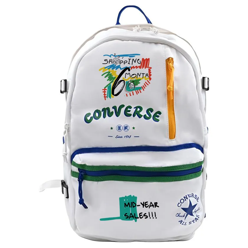Converse Polyester Patterned Print Backpack Unisex Multicolor