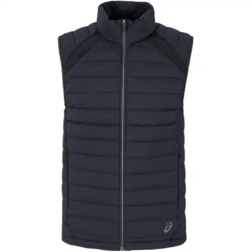 ASICS Down Vests Men's Black Stand Collar Moderate Other