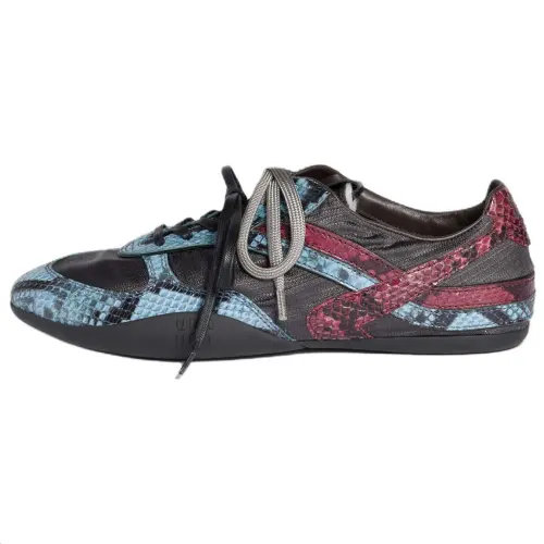 MIU MIU Miu Miu Gymnasium Ayers leather python print low top lifestyle shoes women's blue