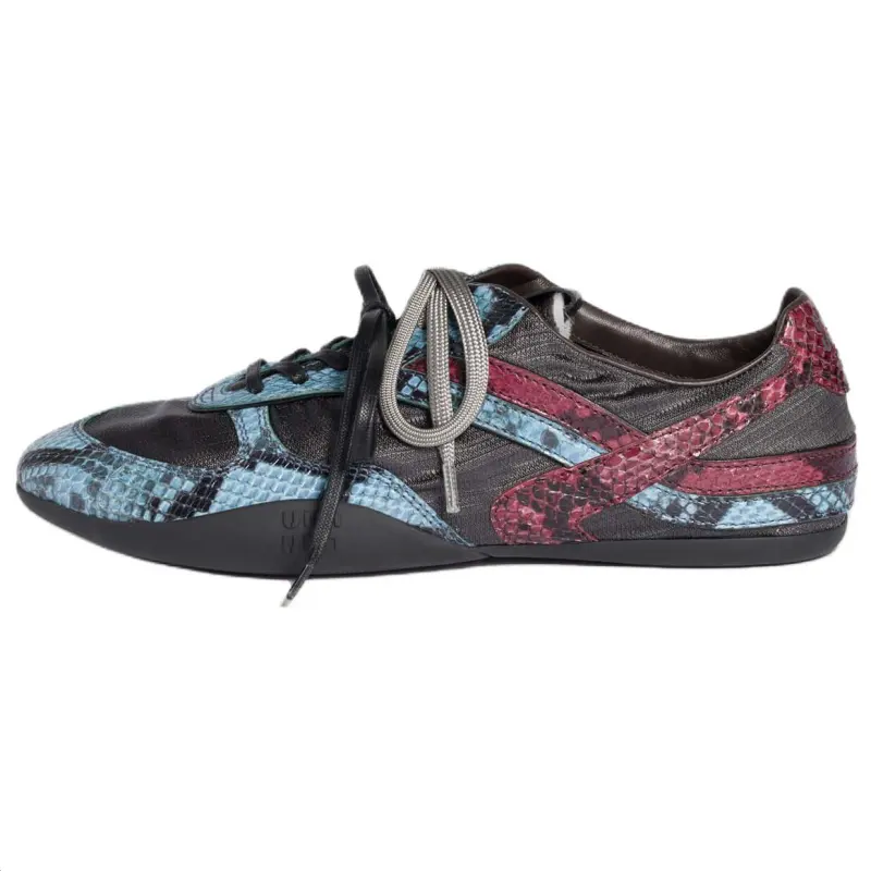 MIU MIU Miu Miu Gymnasium Ayers leather python print low top lifestyle shoes women's blue