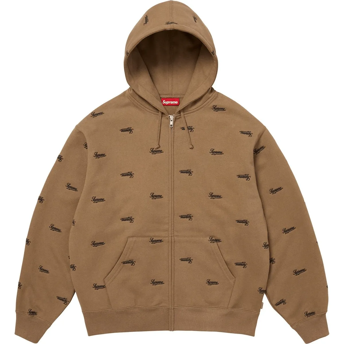 Supreme FW25 WEEK18 Repeat Script Zip Up Hooded Sweatshirt Unisex