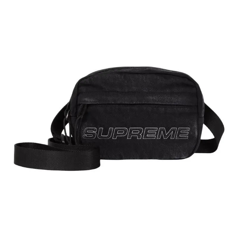 Supreme Cotton Shoulder Bag, Crossbody Bag Mini Unisex Black