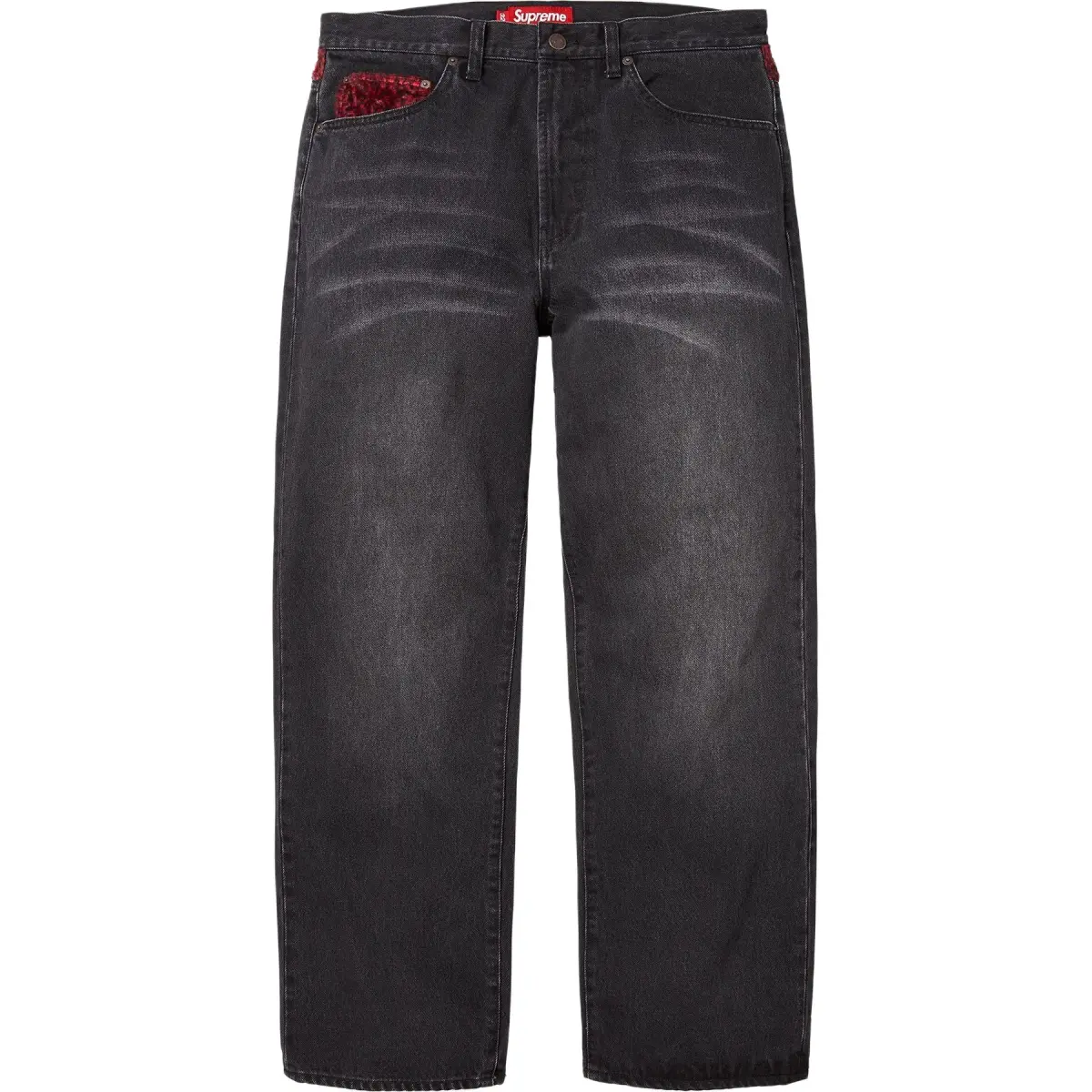 Supreme FW25 WEEK19 Leopard Faux Fur Loose Fit Jean Jeans Unisex