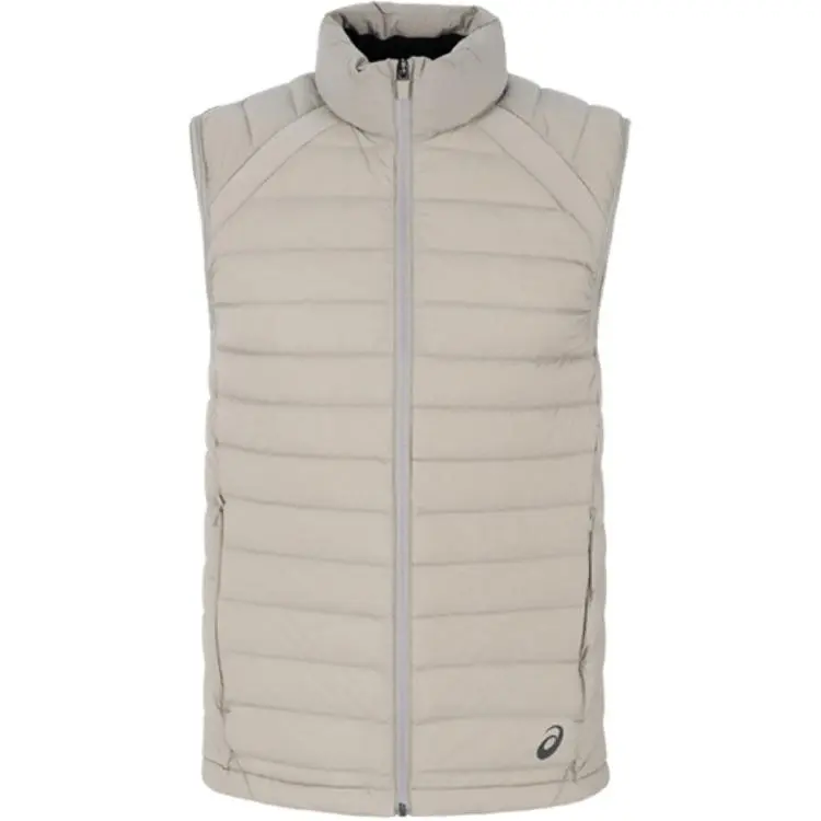 ASICS Down Vests Men's Gray Stand Collar Moderate Other