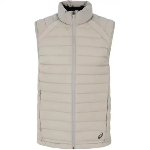 ASICS Down Vests Men's Gray Stand Collar Moderate Other