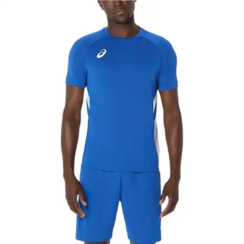 ASICS T Shirts Men's Blue Crew Neck
