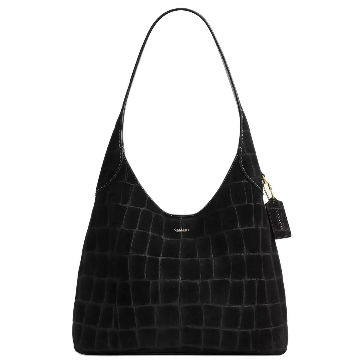 COACH Brooklyn Suede Shoulder Bag Small Women's Black