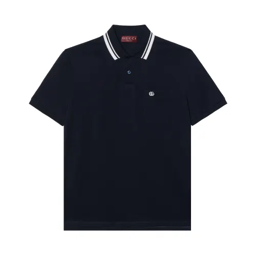 GUCCI Logo Embroidered Short Sleeve Polo Shirt