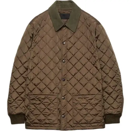 Prada quilted corduroy-collar jacket