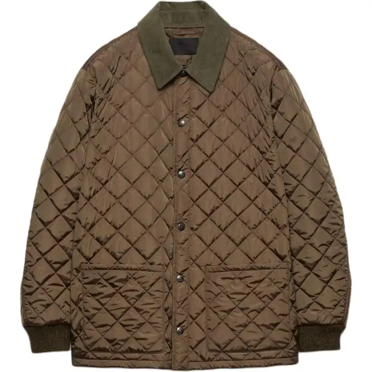 Prada quilted corduroy-collar jacket