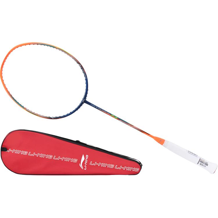 Li Ning Storm WS72 Full Carbon Badminton Rackets Advanced Level 675mm Single Racket With Pre Strung String Blue Orange