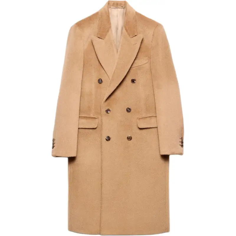 PRADA Coats Men's Camel Lapel Moderate Straight Fit