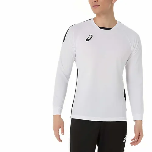 ASICS T Shirts Men's Bright White Crew Neck Moderate Straight Fit