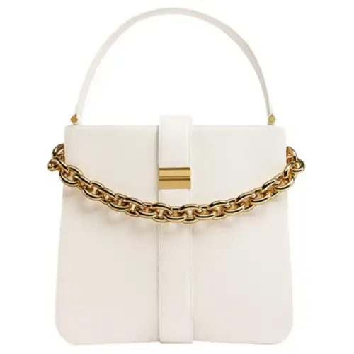 Bottega Veneta Grain Calfskin Handbag Women's Chalk Milk White