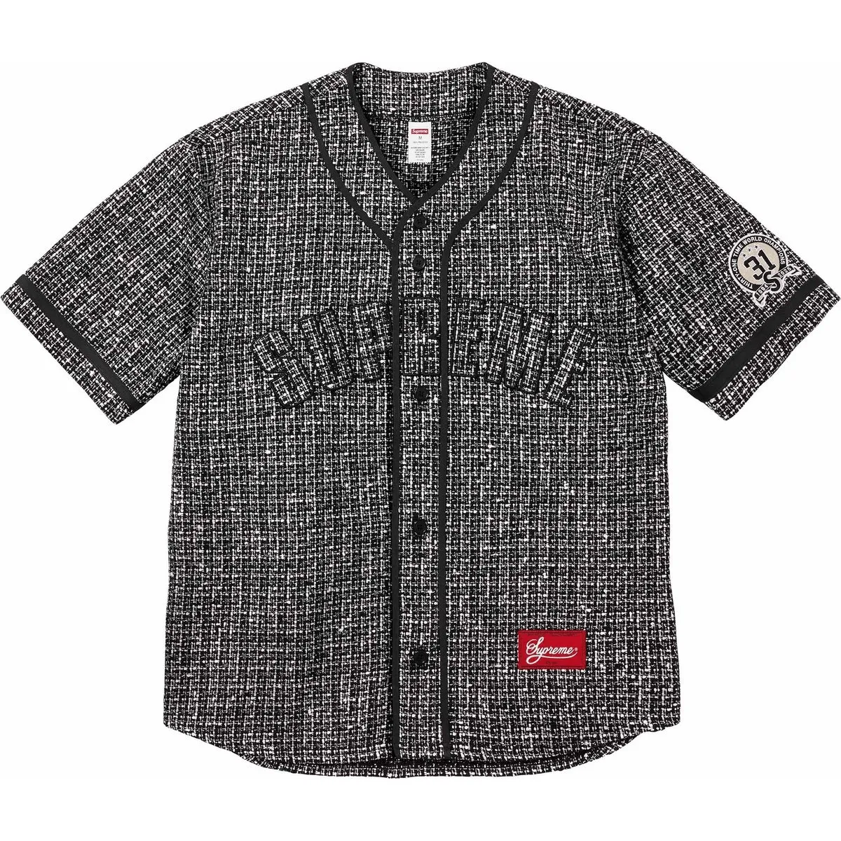Supreme FW25 WEEK13 Bouclé Baseball Jersey Baseball Jacket Unisex