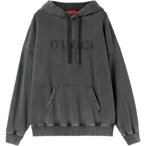 GUCCI Vintage Effect Drawstring Hoodie