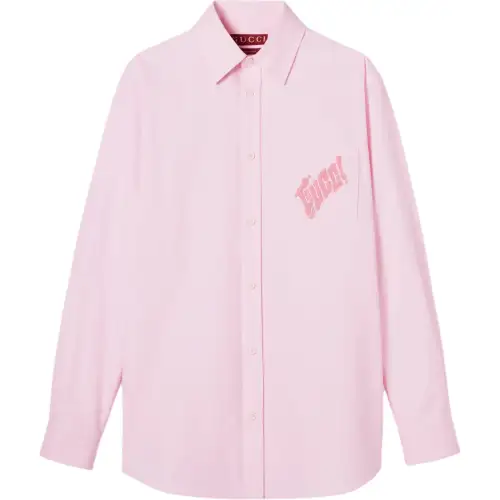 GUCCI Oxford Cotton Shirt With Embroidery