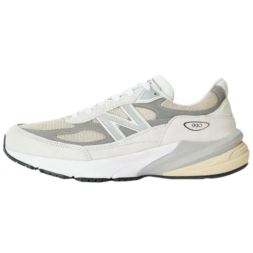 New Balance NB 990 V6 Abrasion Resistant Low top Casual Running Shoes Unisex White Gray