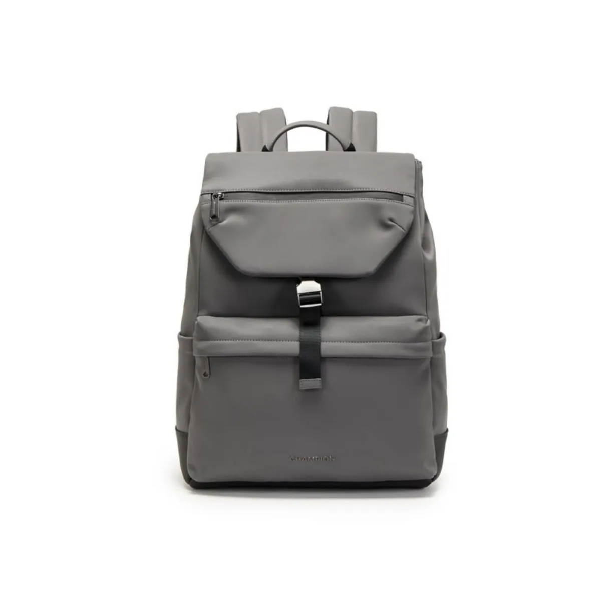 Champion Synthetic Leather Backpack Unisex Wolf Fang Gray/Black