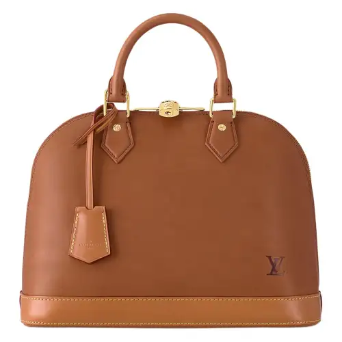 LOUIS VUITTON Alma Calfskin Dome Bag, One Shoulder Handbag Small Women's Brown