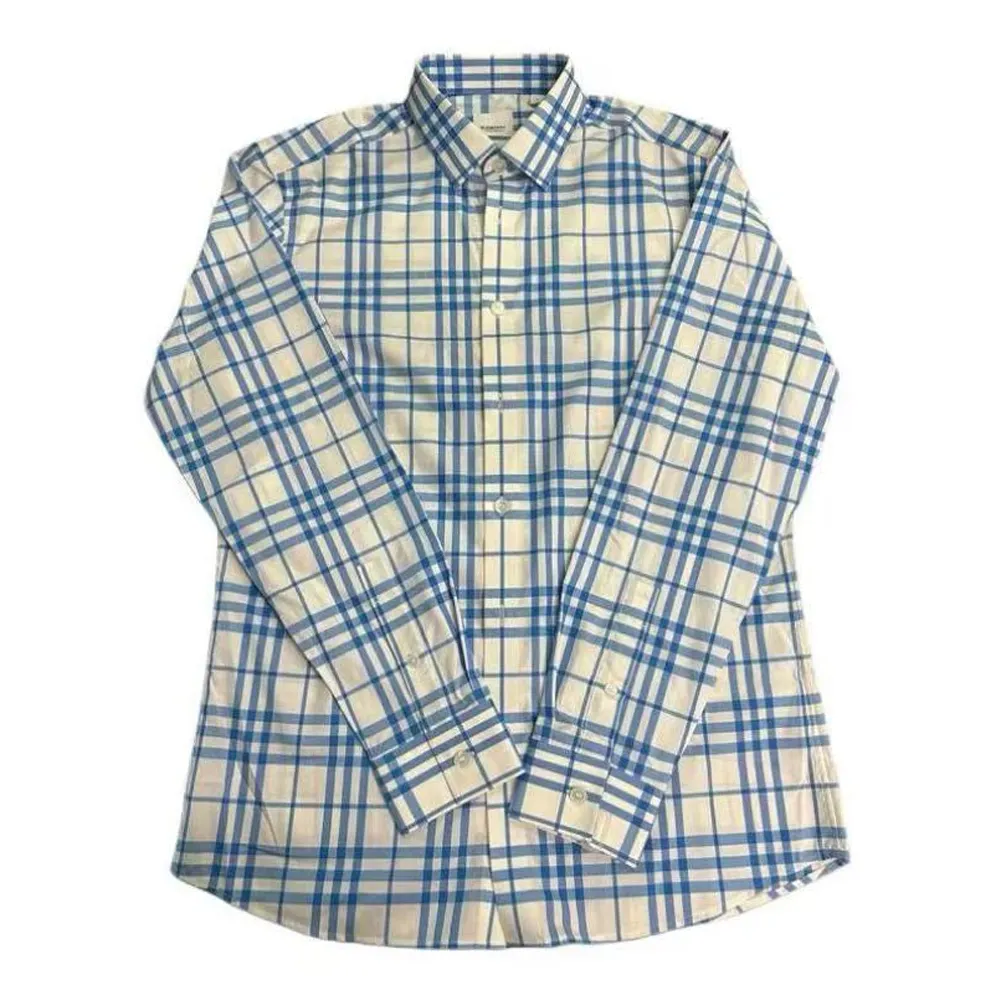 Burberry Shirts Men's Blue Lapel Moderate