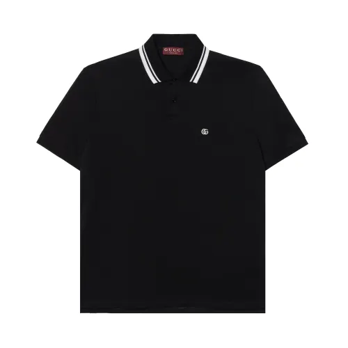 GUCCI Logo Embroidered Short Sleeve Polo Shirt
