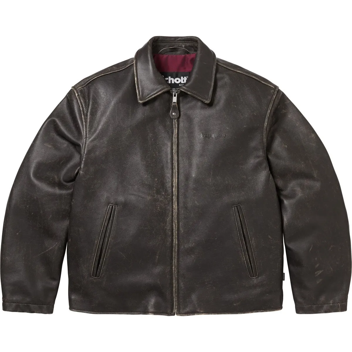 Supreme x Schott FW25 WEEK11 Leather Racer Jacket Leather Jacket Unisex