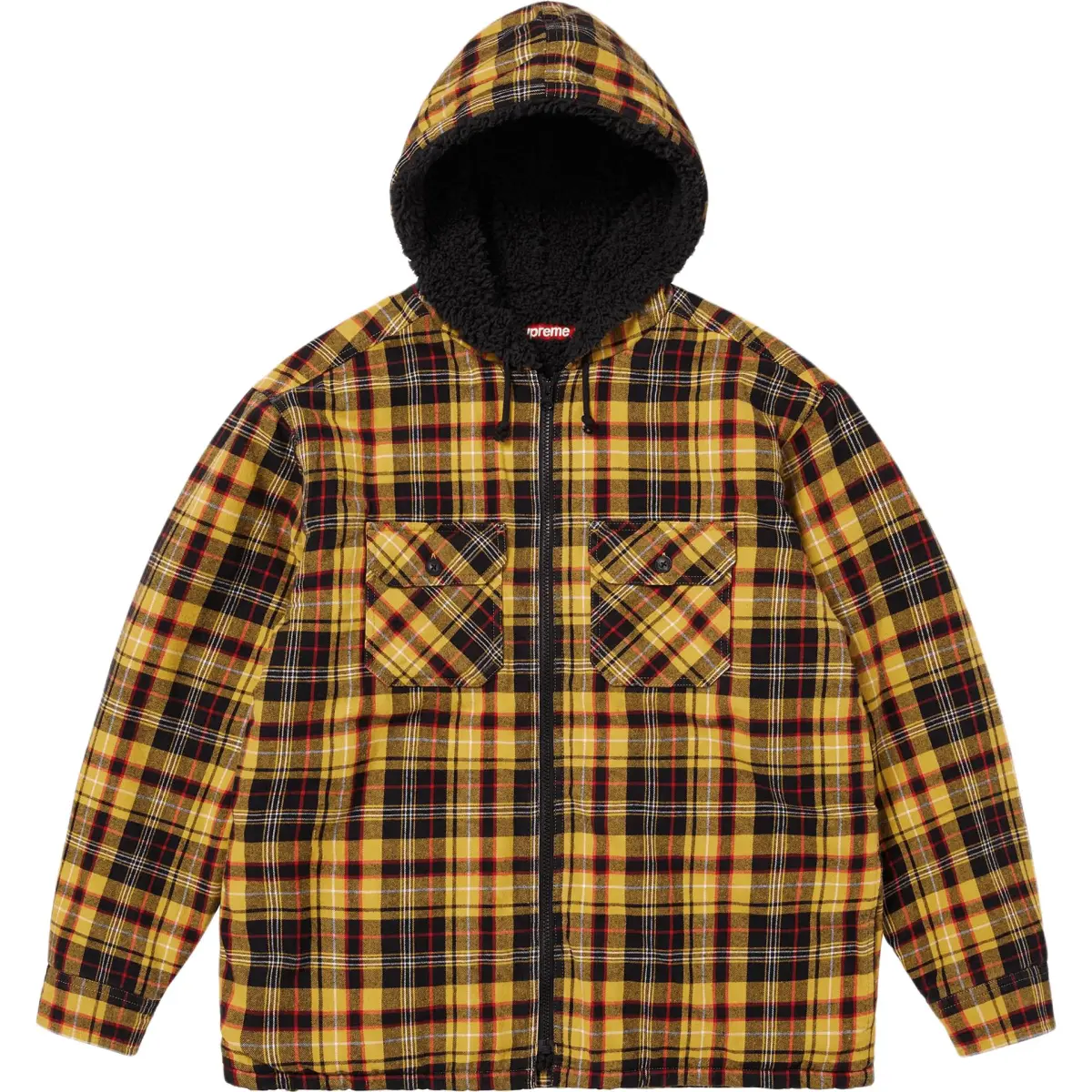 Supreme FW25 WEEK10 Lined Zip Up Hooded Flannel Shirt Unisex