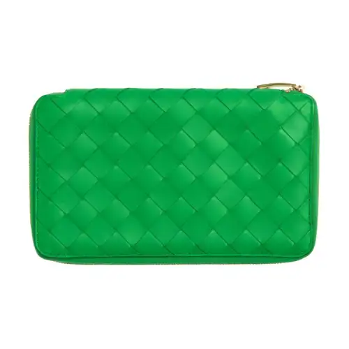 Bottega Veneta Cow Leather Wallet Women's Parrot Green