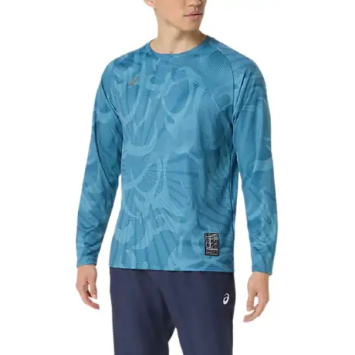 ASICS T Shirts Men's Blue Crew Neck
