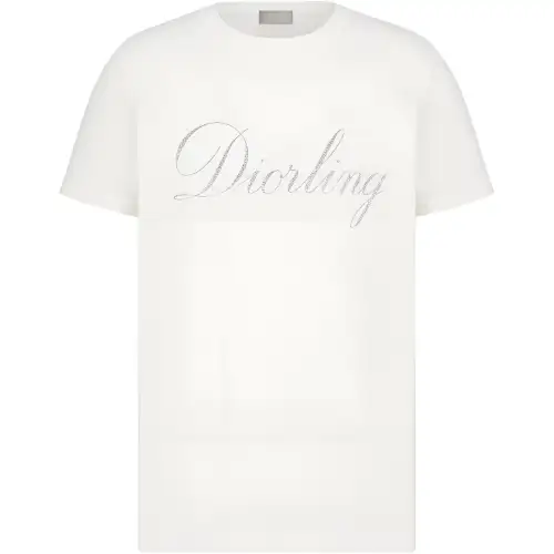 DIOR T Shirts Men's White Crew Neck Moderate