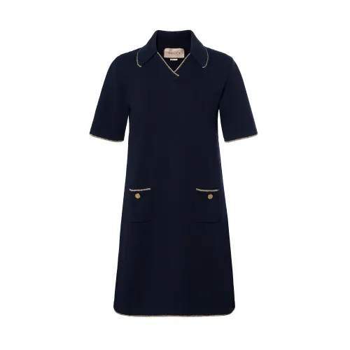 GUCCI Short Sleeved Dress Women's Blue