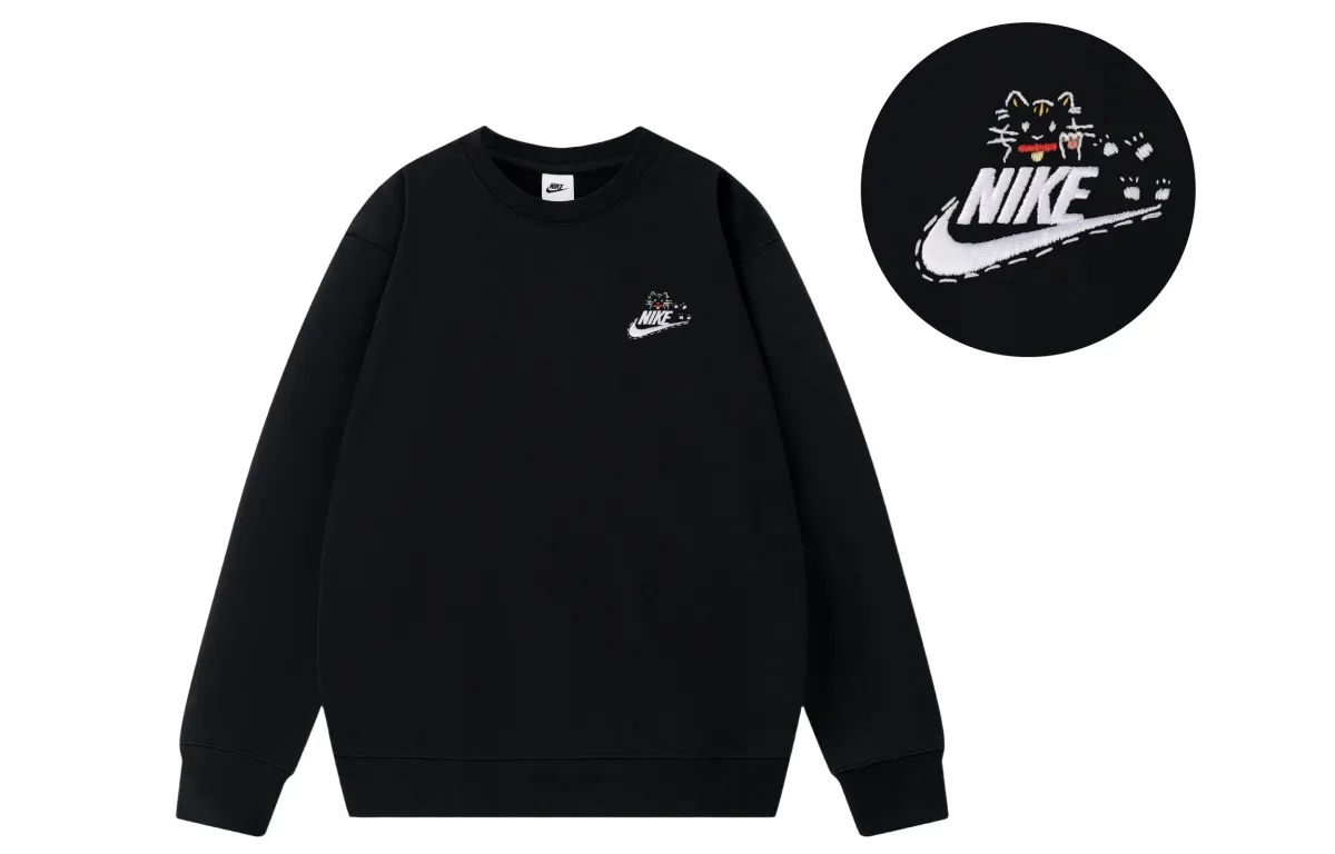 Nike Sweatshirts Unisex Black Crew Neck Moderate Other