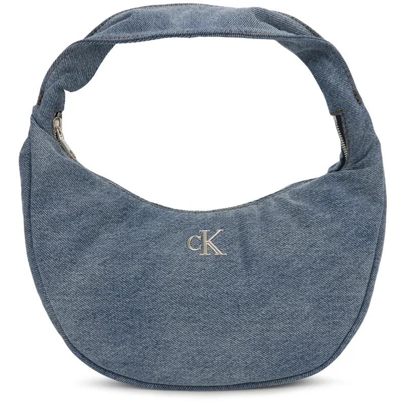 CALVIN KLEIN Fabric Shoulder Bag Medium Women's Denim Light Blue