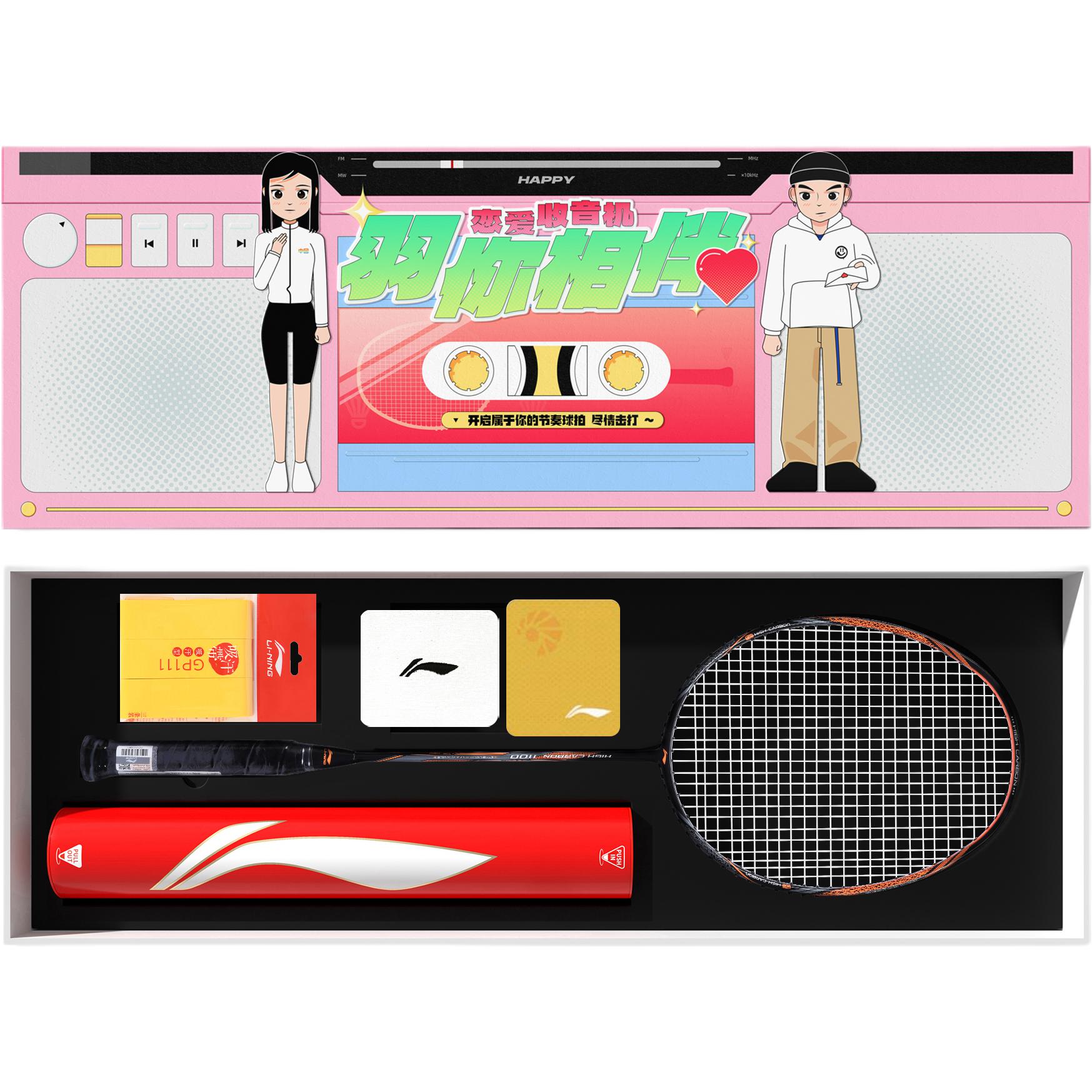 Li Ning HC1100 Full Carbon Badminton Rackets Control Type All around Defense Advanced Level 675mm Single Racket