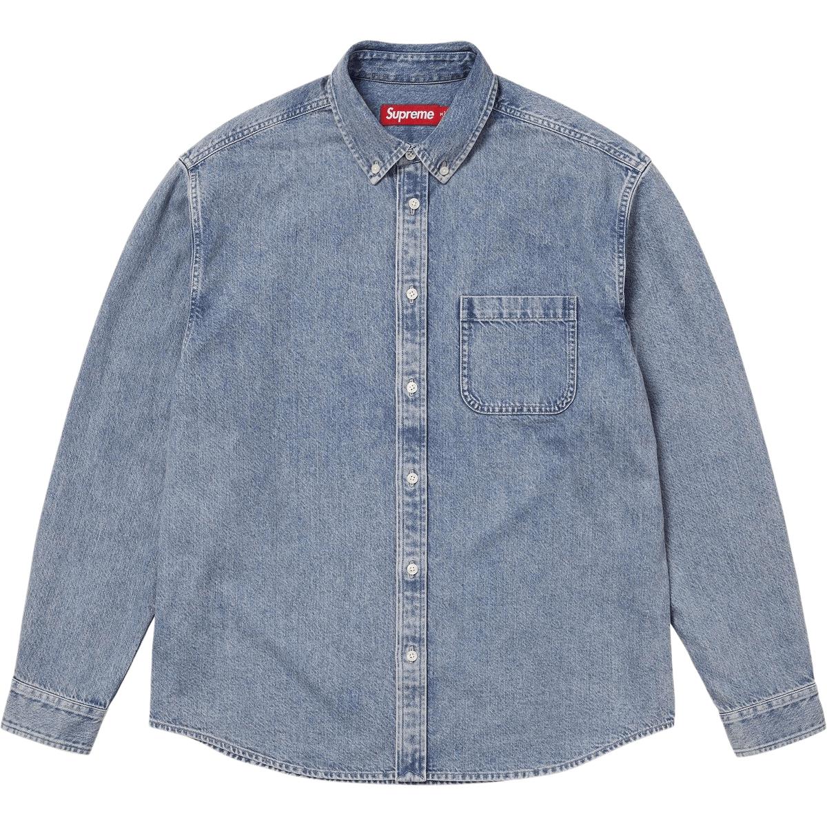 Куртка Supreme FW25 WEEK18 Appliqué Denim Shirt (синяя)