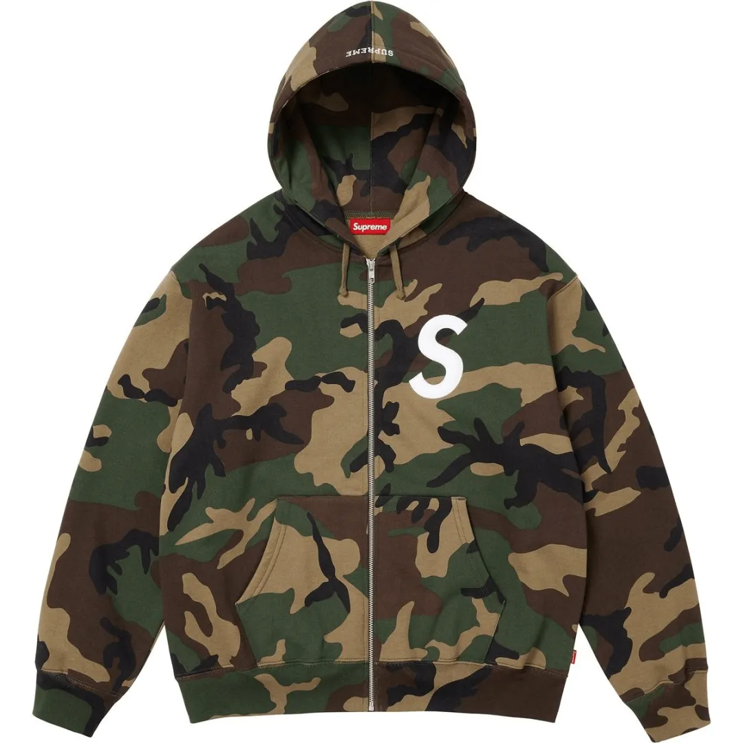 Supreme S logo zip-up hoodie